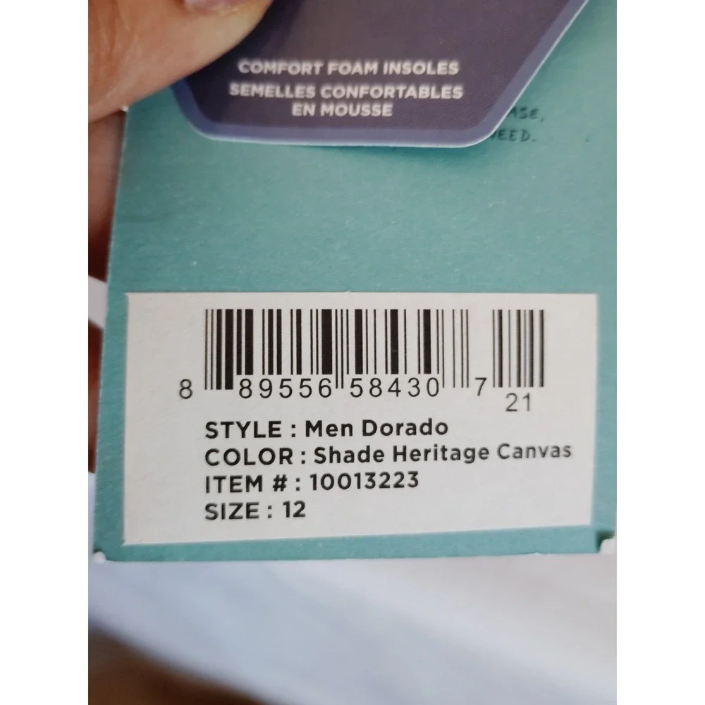 NWT-TOMS Men 12 Dorado Boat Shoes Shade Heritage Canvas 10013223 Preppy Casual
